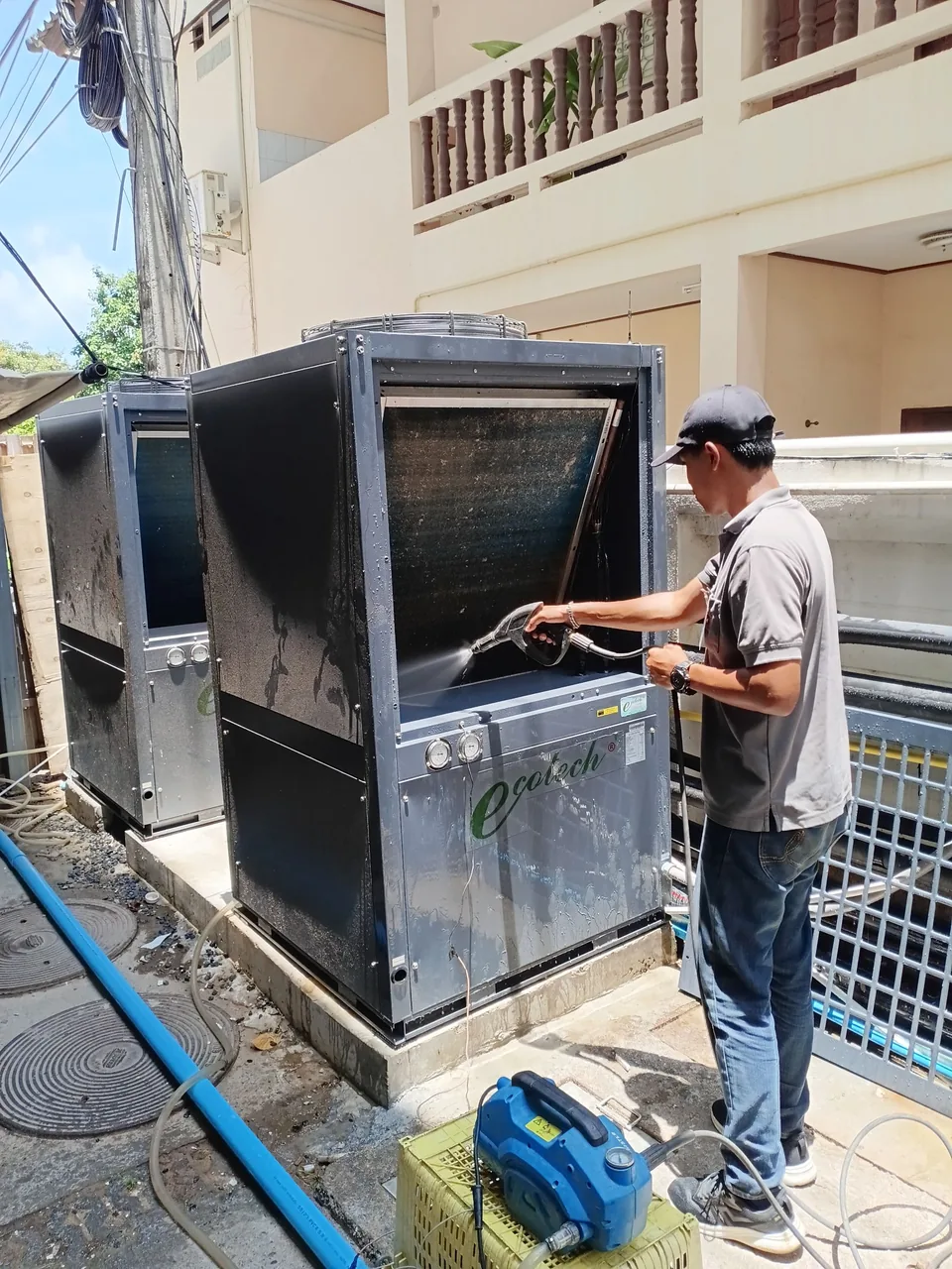 บริการล้าง–ซ่อมบำรุง Ecotech Heat Pump ตามรอบ โรงแรม 5 ดาว เกาะสมุย