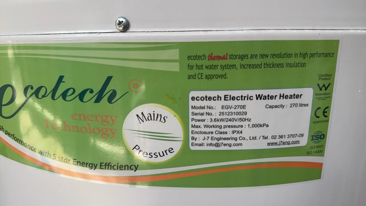 ติดตั้งเครื่องทำน้ำร้อน Ecotech 270 ลิตร — Pool Villa บ้านพักอาศัยเพื่อขาย อ.ถลาง ภูเก็ต - รูปที่ 3